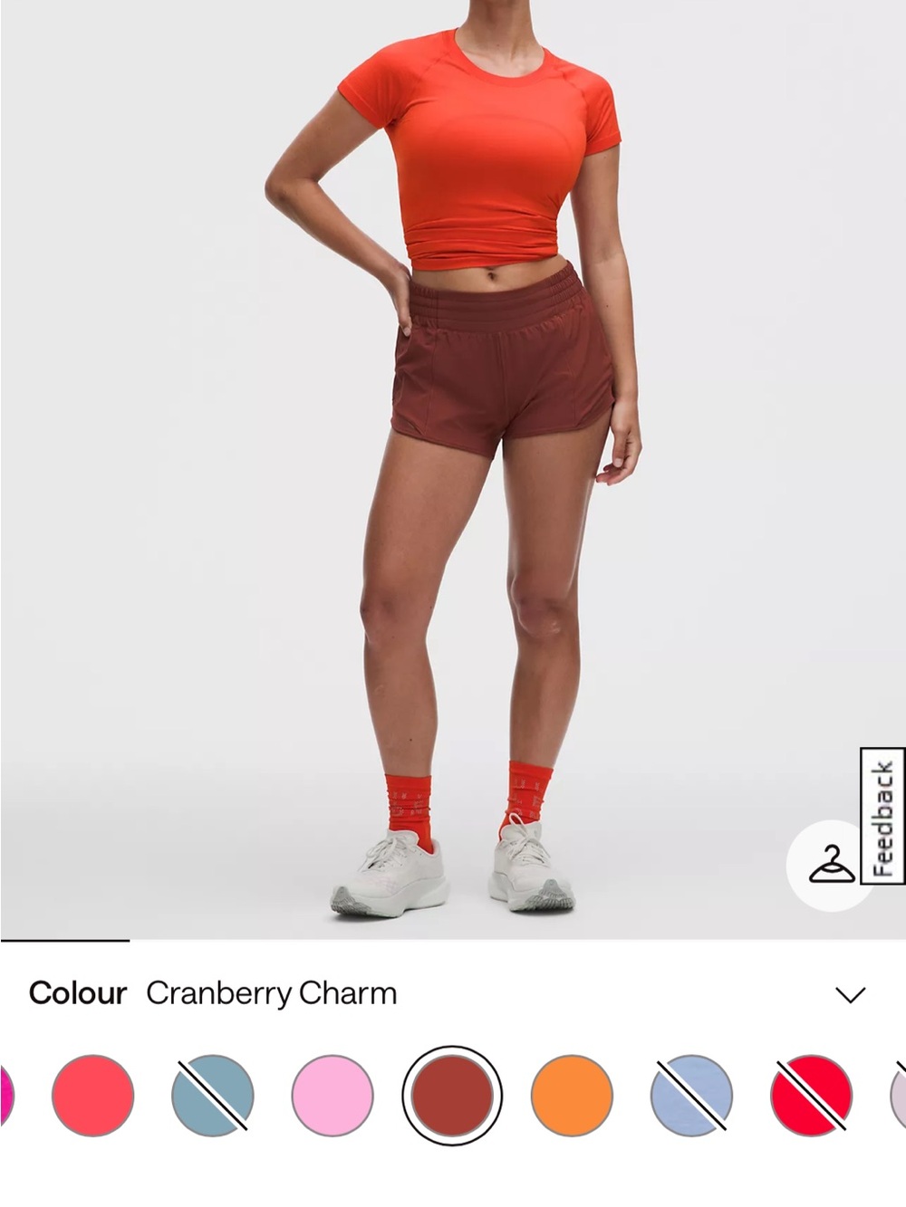 lululemon athletica hotty hot shorts - cranberry charm